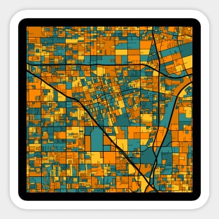 Anaheim Map Pattern in Orange & Teal Sticker